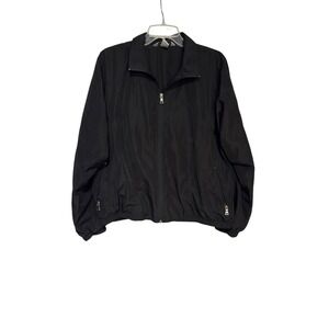 Napa Valley Womens Black Lightweight Jacket L Zip-Up Polyester & Cotton